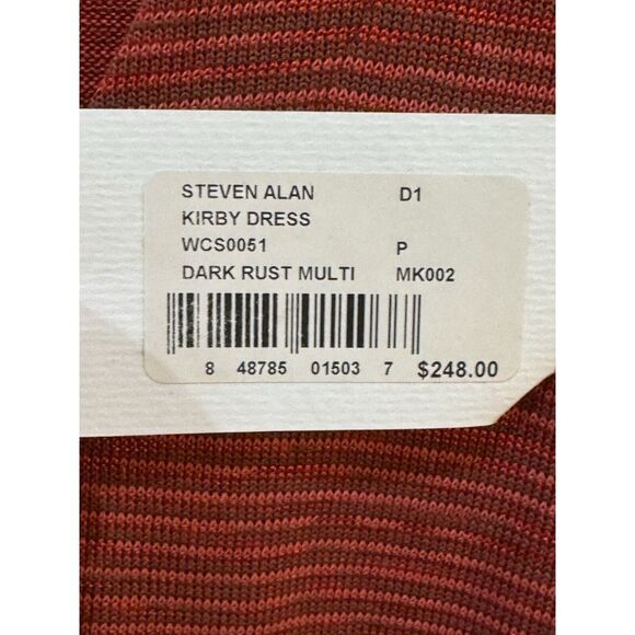 Steven Alan‎ Women's Bodycon V-Neck Knit Kirby Dress Dark Rust Multi Space Dye - Picture 6 of 9
